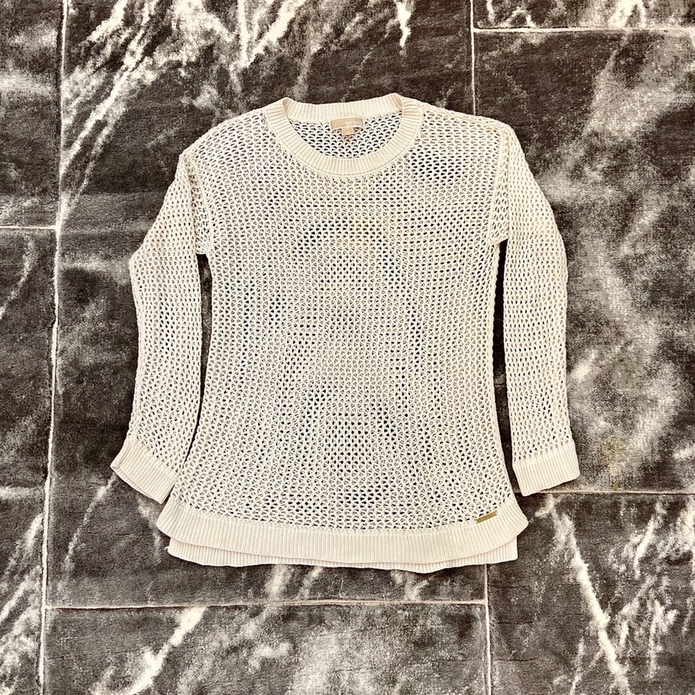 Ivory Michael Kors open knit sweater